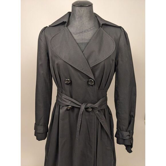 Manoush Anthropologie Black Overcoat Jacket Small Large Buttons Pockets Size 38 - Picture 2 of 13